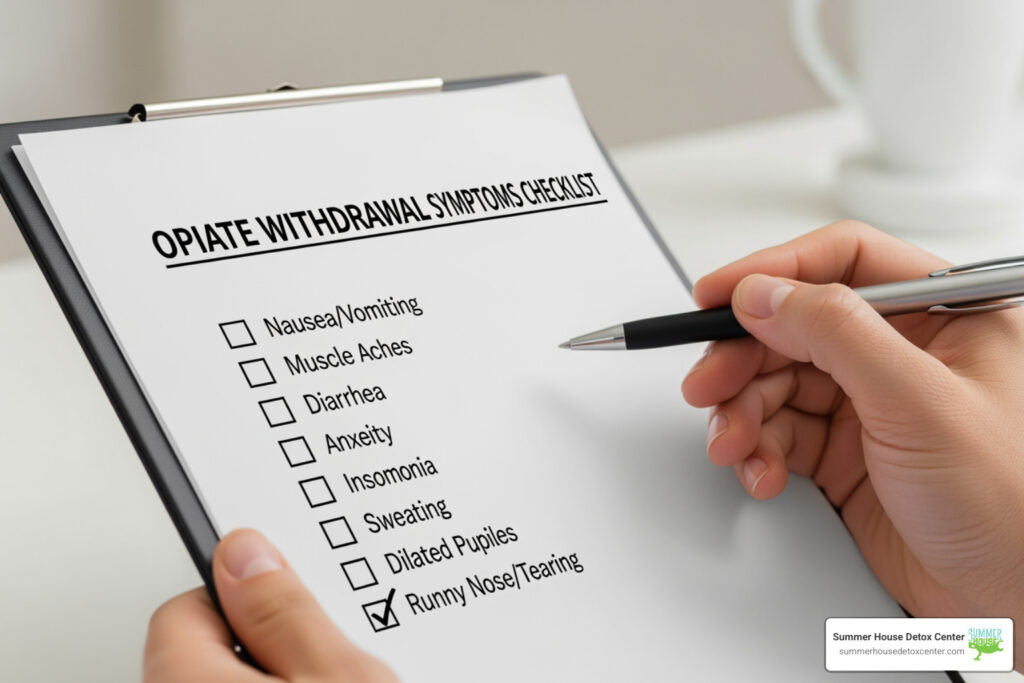 opiate withdrawal symptoms checklist
